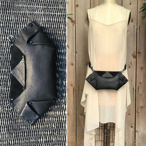 Handmade Lamba Leather Origami Hexigon Fanny Pack
